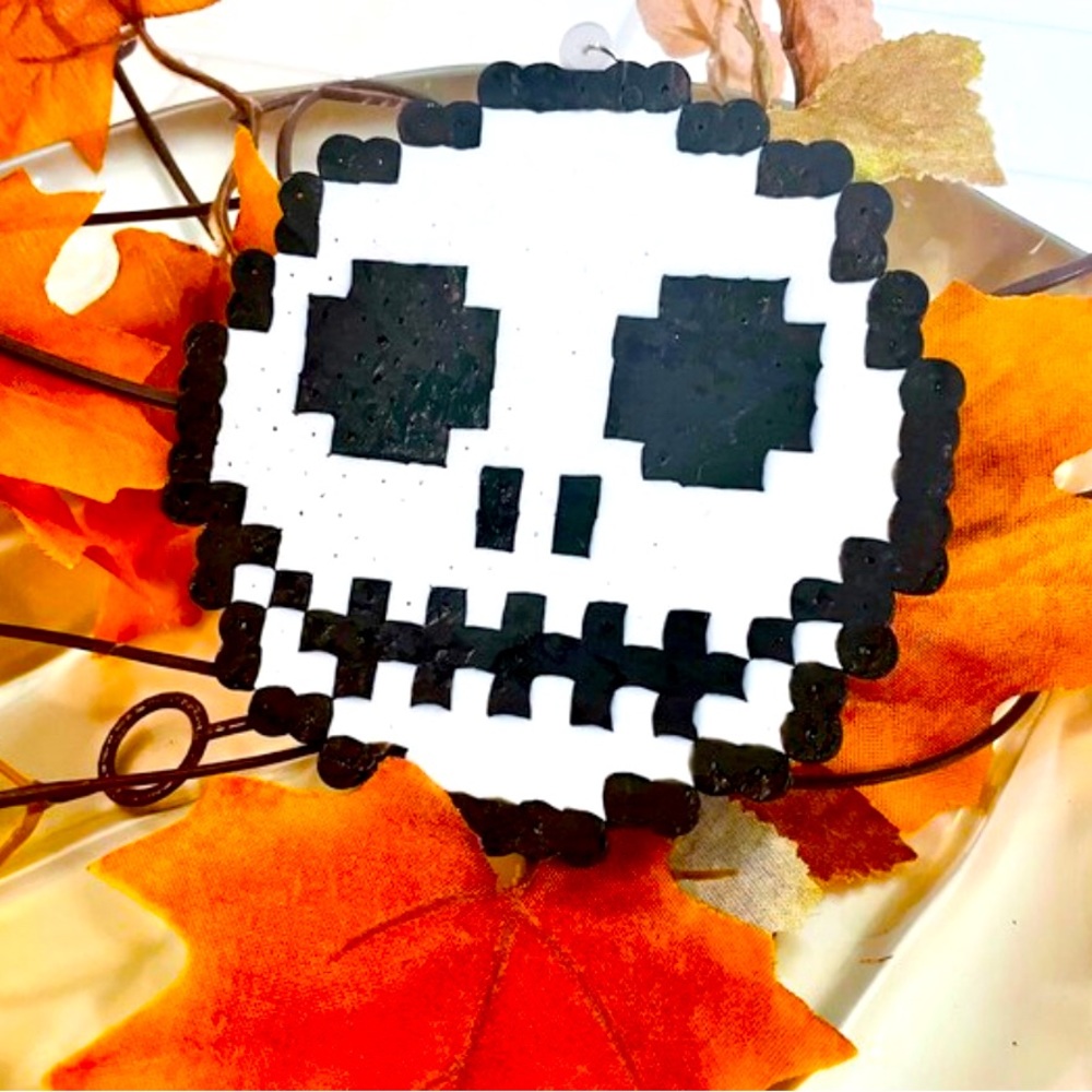 The nightmare before Christmas Jack Skeleton Perler bead keychain